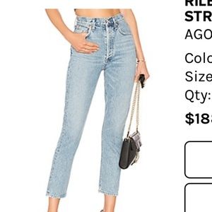 Agolde Riley high rise straight crop size 26